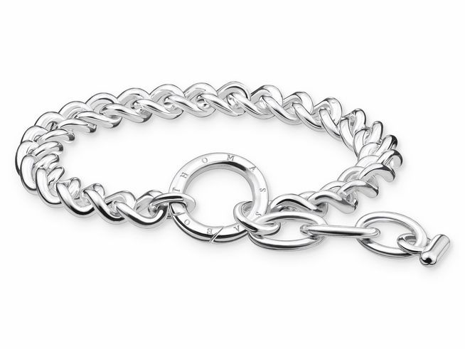 Thomas Sabo Armband A2036-001-21-L19V aus Sterling Silber mit einer Kettenstruktur und einem markanten Verschluss, Länge 19 cm, elegantes Design für stilvolle Auftritte.