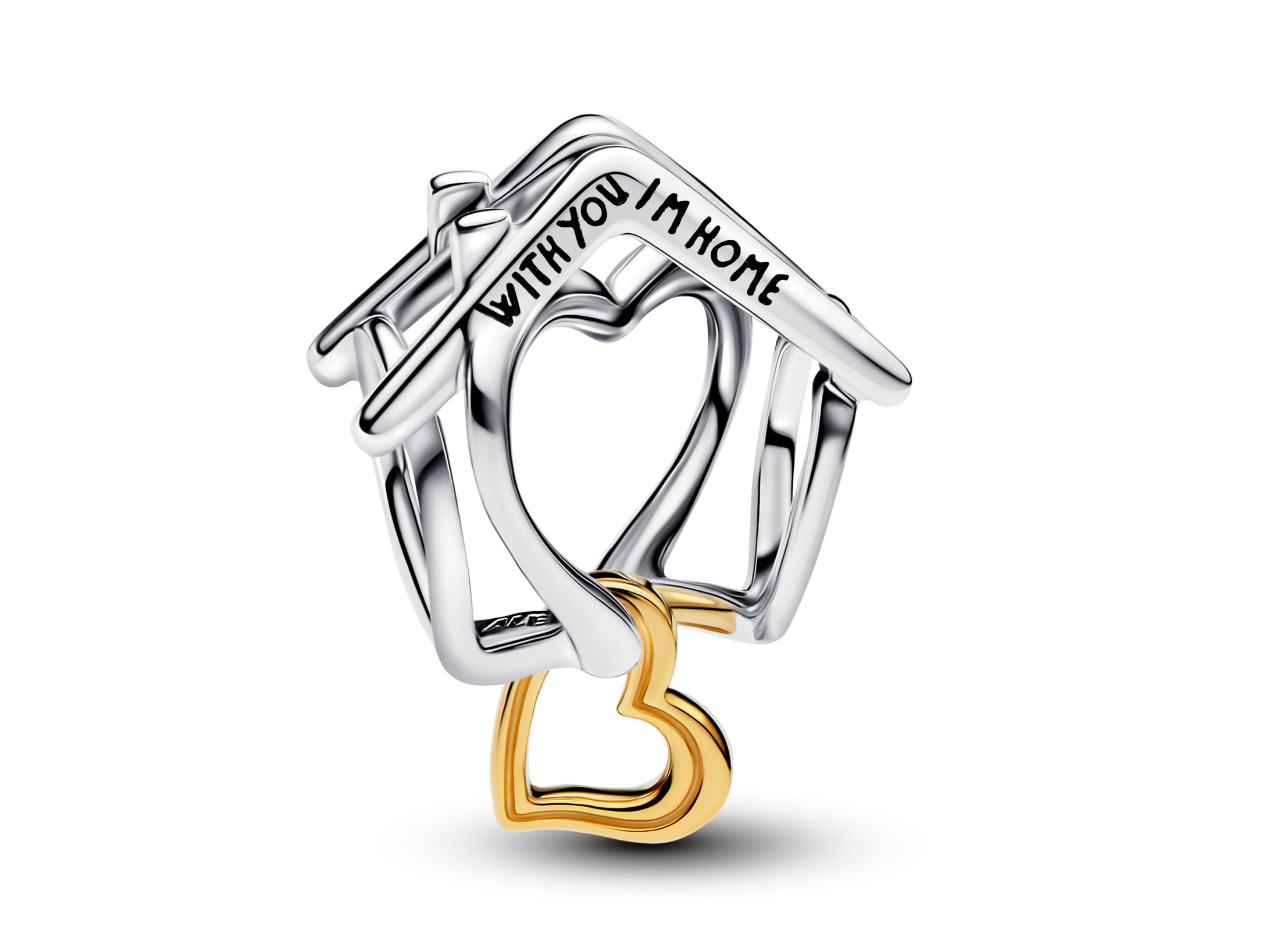 Pandora 764145C00 - Haus & Herz Charm - Sterling Silber & Gelbgold Vergoldung