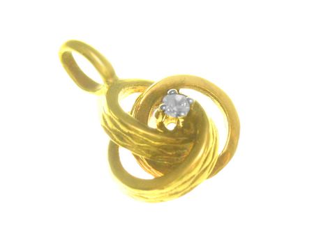 Gold Anhänger - Gold 585 + Diamant 0,025 ct
