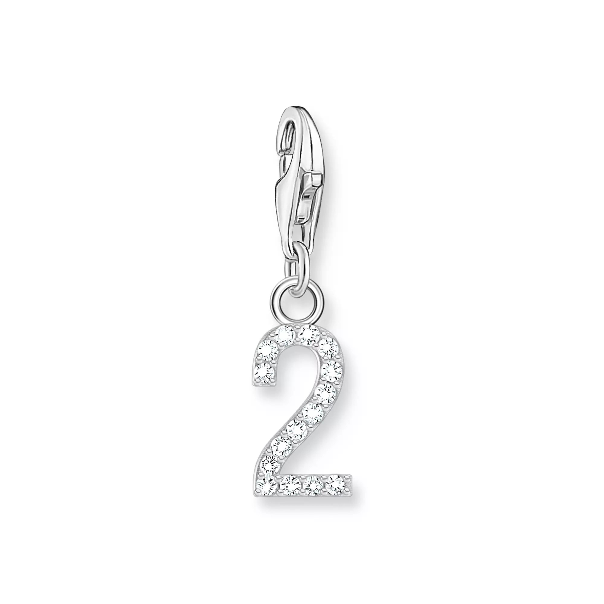Thomas Sabo Charm-Anhänger - Zahl 2 - Silber & Zirkonia