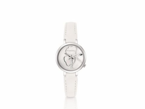 Nomination Classic Time Collection Uhr 076000 013 mit weißem Lederarmband. Die Uhr hat ein schlichtes, elegantes Design und ein silbernes Gehäuse mit einem klaren Zifferblatt.