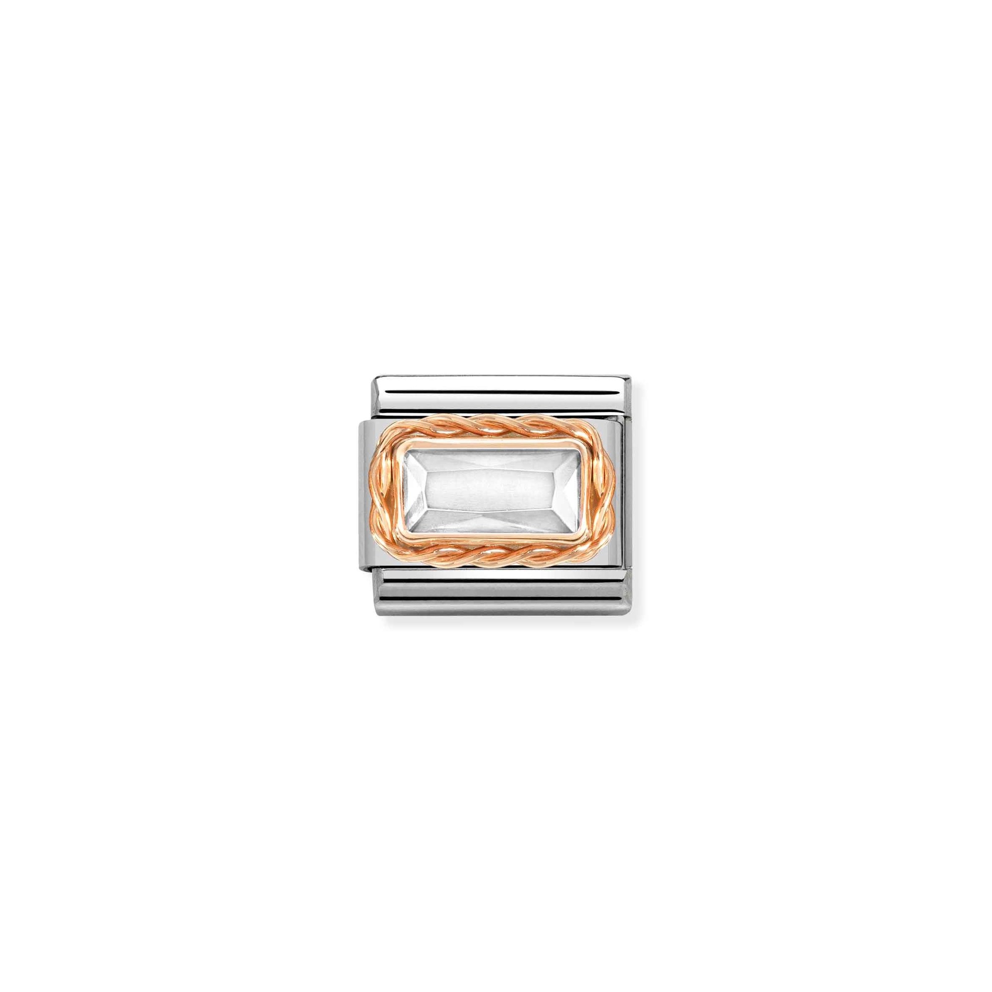 Nomination Composable Classic Charm Zirkonia weiß - Edelstahl, Roségold