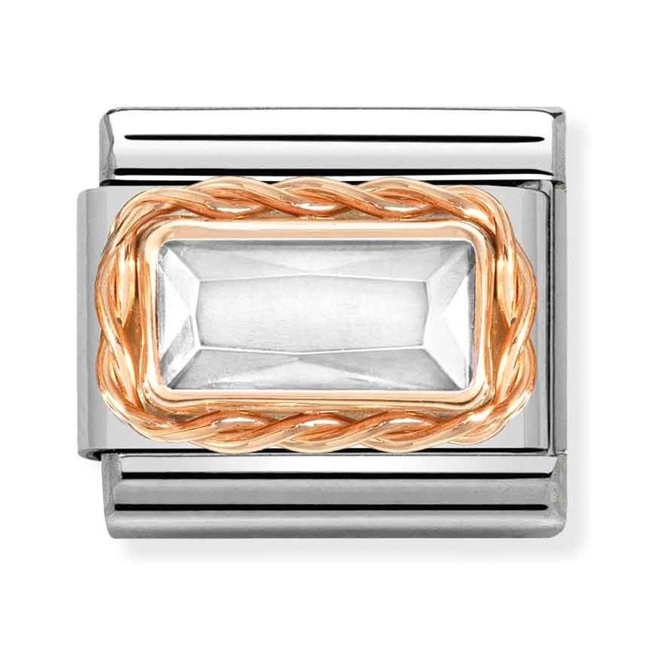 Nomination Composable Classic Charm Zirkonia weiß - Edelstahl, Roségold