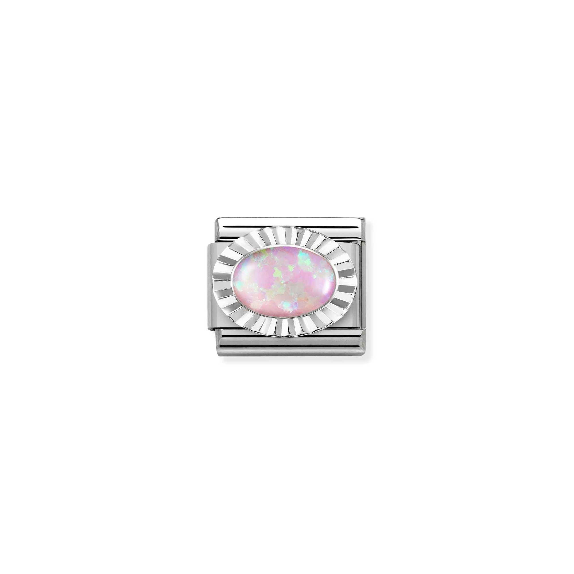 Nomination Composable Classic Charm Opal rosa - Edelstahl, Sterling Silber diamantiert