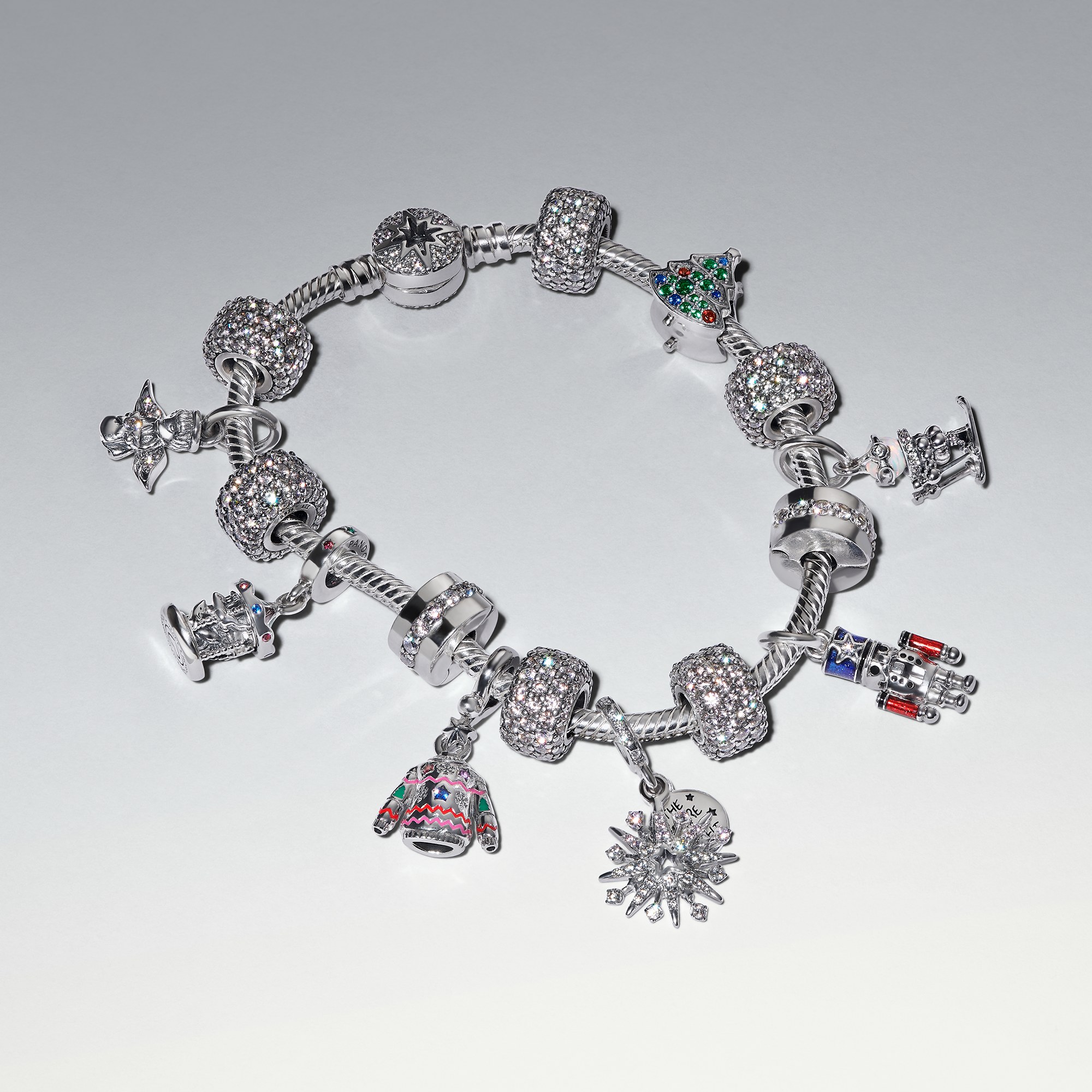 Pandora charm Beweglicher Nussknacker-Anhänger aus Silber mit klarem Zirkonia – Ansicht 5