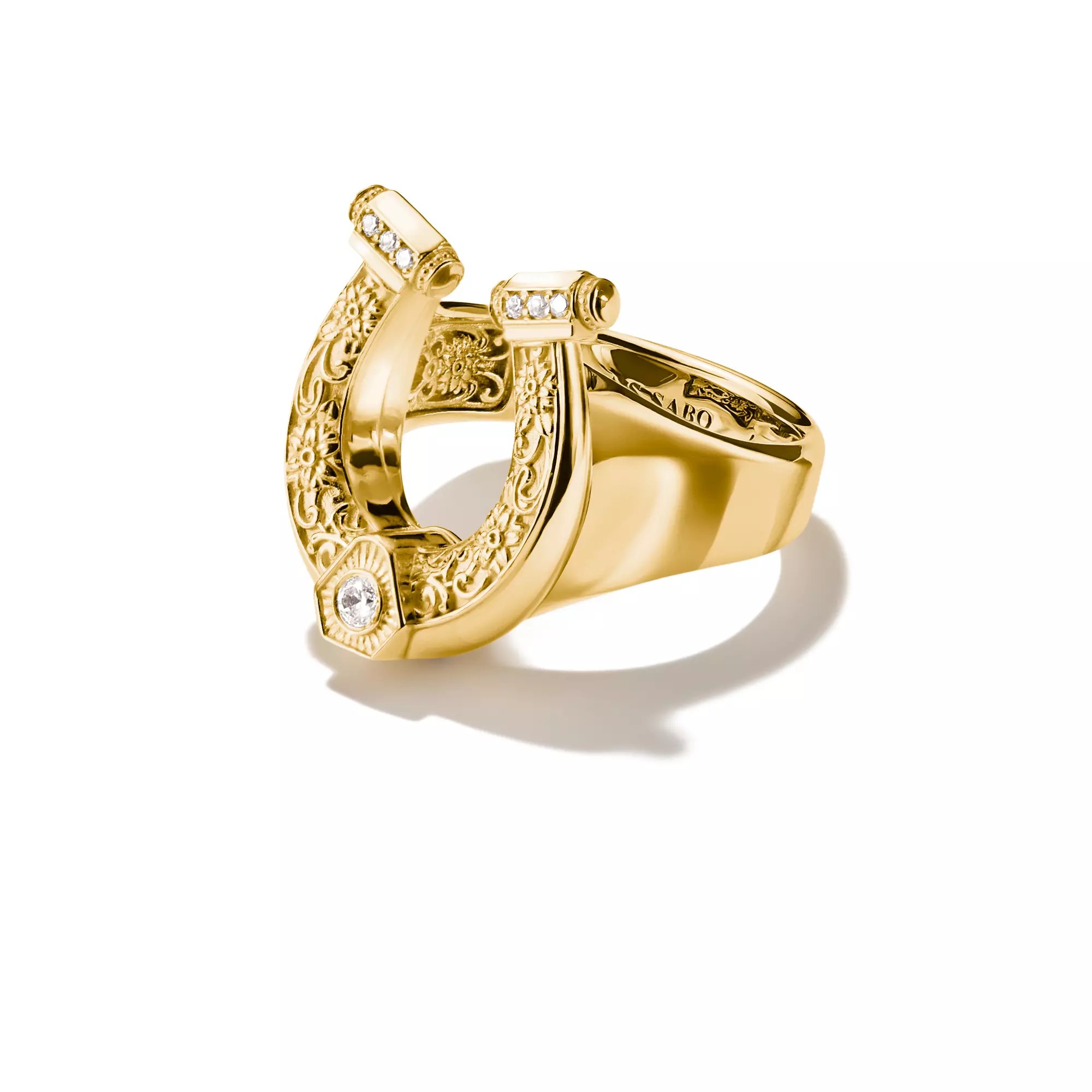 Thomas Sabo ELYNDRA Hufeisen Ring - 750/- Gold auf Silber & Zirkonia - Weiß – Ansicht 3