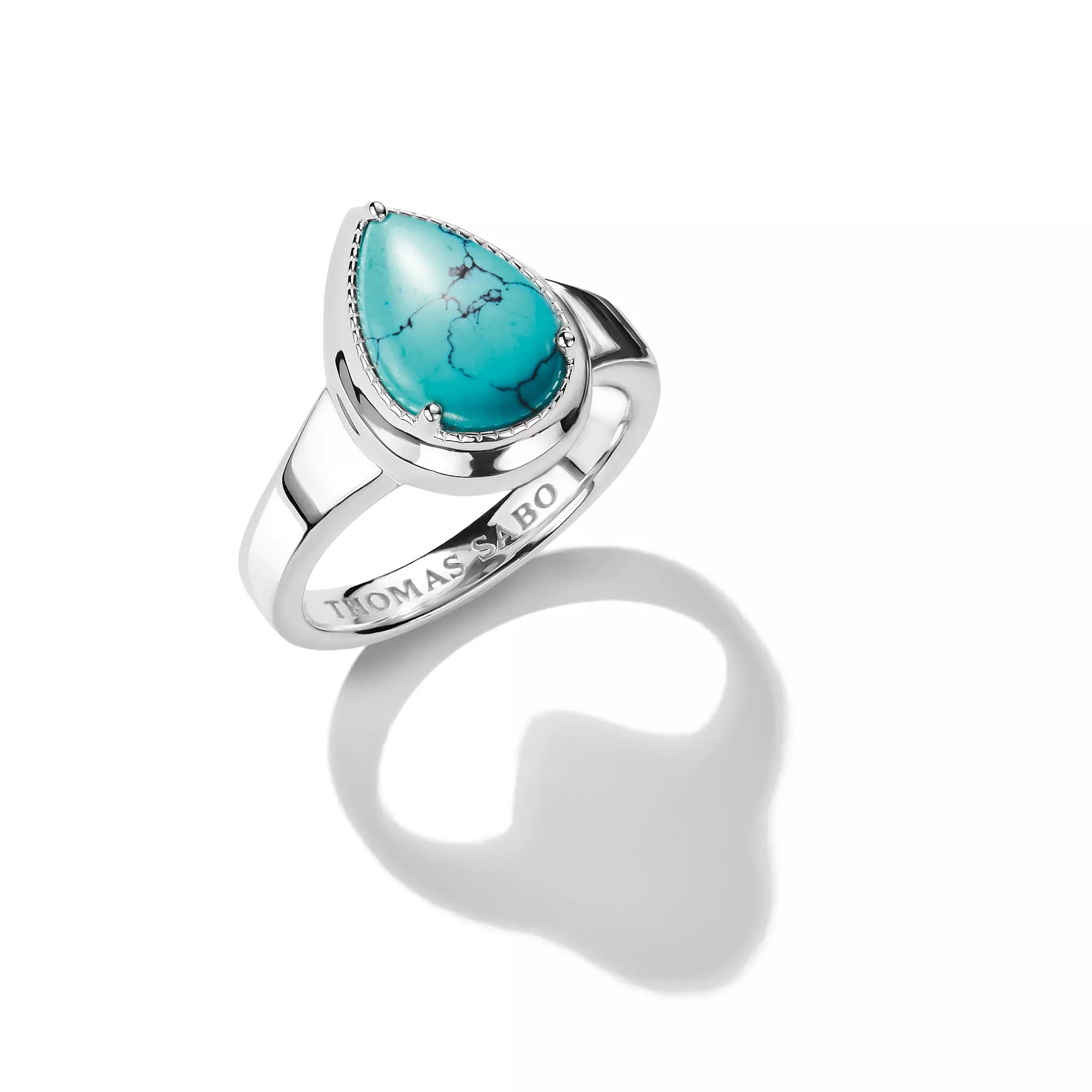 Thomas Sabo Ring mit imitiertem Türkis in Tropfenform ELYNDRA Silber – Ansicht 2