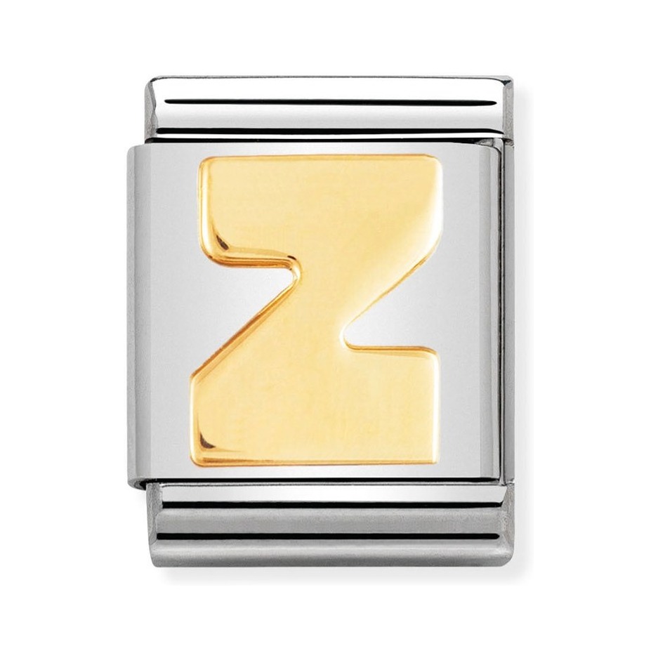 Nomination Composable Big Charm Buchstabe Z - Edelstahl, Gold 750 Gelbgold