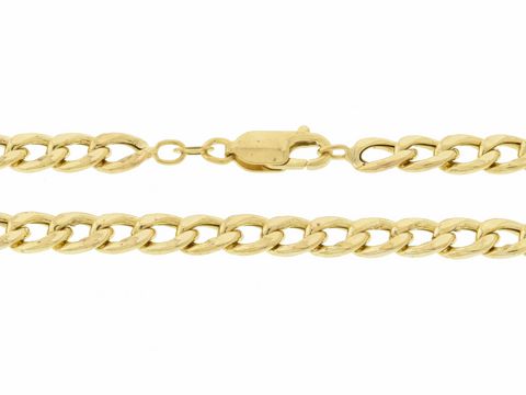 Panzerkette 333 Gold in 42 cm Länge mit einer Gliedergröße von 5,6 x 2,1 mm und Karabinerverschluss, hergestellt von Juwelier Harnisch, edles Design für jeden Anlass.