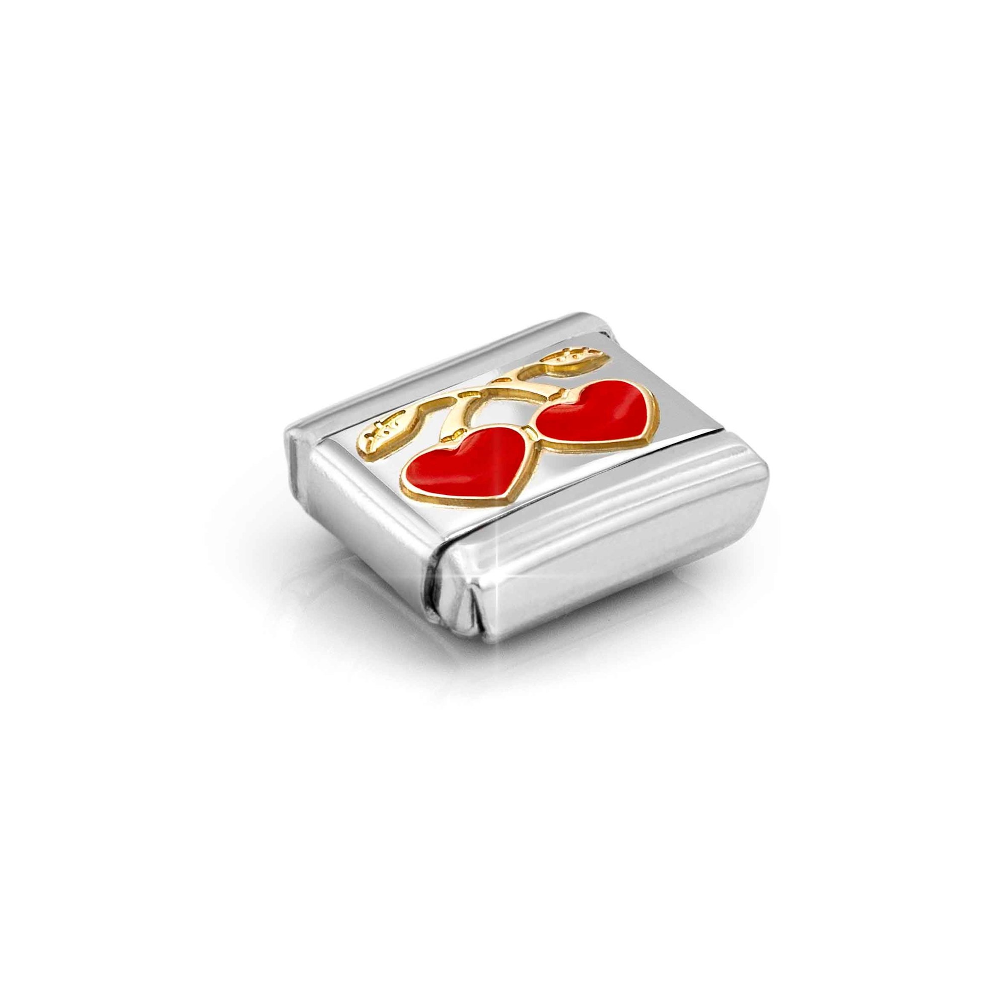 Nomination Composable Classic Charm Kirschherz rot - Edelstahl, Gelbgold, Emaille – Ansicht 3