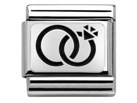 433010229-0 Trauringe von Nomination Classic - Modell 330102 29 in Silber aus der Kollektion SilverShine, mit zwei ineinandergreifenden Ringen und einem modernen Design für zeitlose Eleganz.