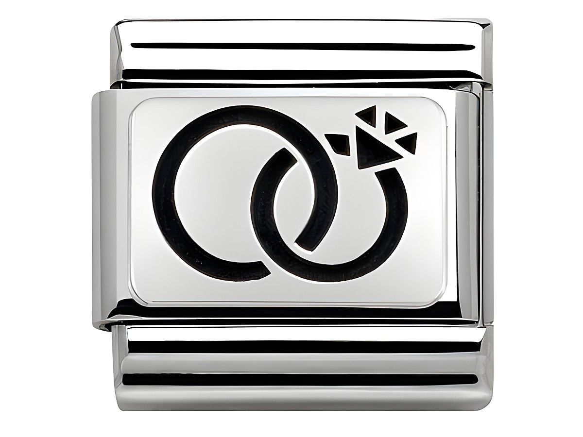 Trauringe von Nomination Classic - Modell 330102 29 in Silber aus der Kollektion SilverShine, mit zwei ineinandergreifenden Ringen und einem modernen Design für zeitlose Eleganz.