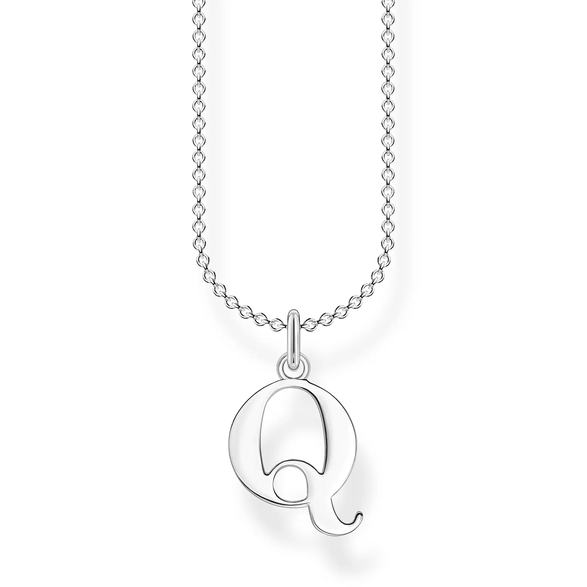 Thomas Sabo Charming Collection - Buchstabe Q - Kette mit Anhänger - 38-40-42-45 cm - Silber