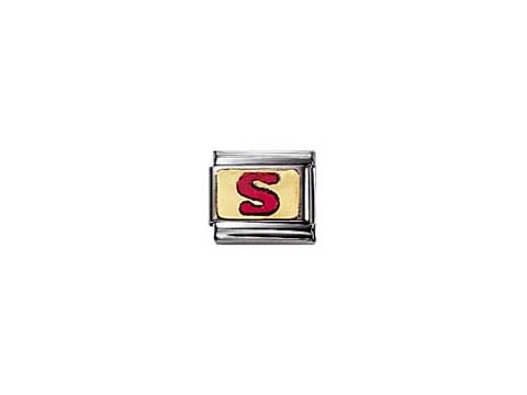 NOMINATION Classic Buchstabe ROT emailliert S 030202 19,Hersteller: Nomination, Rot emailliert, stilvolles Charm mit dem Buchstaben S auf goldfarbenem Hintergrund. Ideal zum Personalisieren von Armbändern.