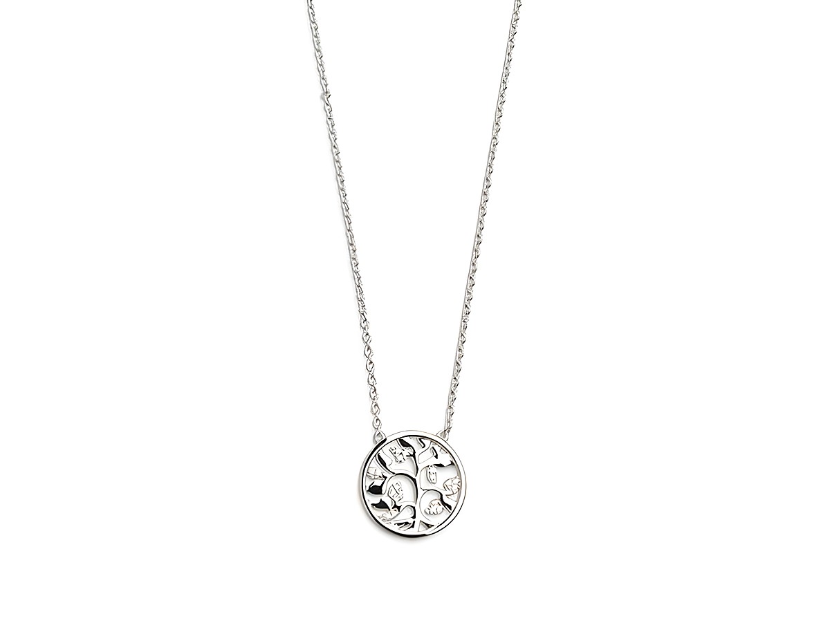 Xenox Sterling Silber Kette XS2944 mit Lebensbaum-Anhänger aus feinem Sterling Silber, Kette 40-45 cm lang, elegantes Design für jeden Anlass.