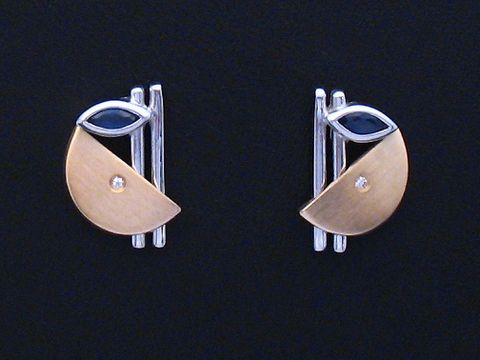 45964-0 Ohrringe Saphir und Diamant in Gold 585, Hersteller Juwelier Harnisch, eleganter Schmuck mit stilvollem Design, ideal für besondere Anlässe oder als Geschenk.