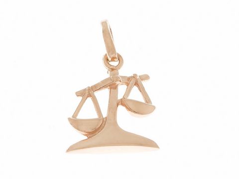 Waage aus 925 Sterling Silber, rosé vergoldet und poliert, vom Hersteller Juwelier Harnisch, symbolisiert das Sternzeichen Waage mit einem eleganten Design.