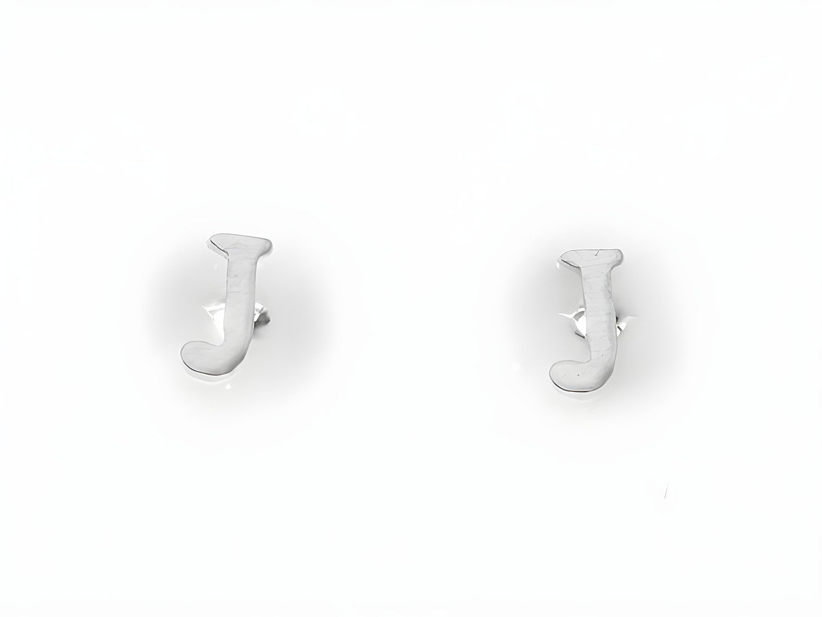 Ohrringe Ohrstecker Buchstabe J aus Silber 925 mit Initialien, hergestellt von Juwelier Harnisch, elegant und modern, ideal für jeden Anlass.