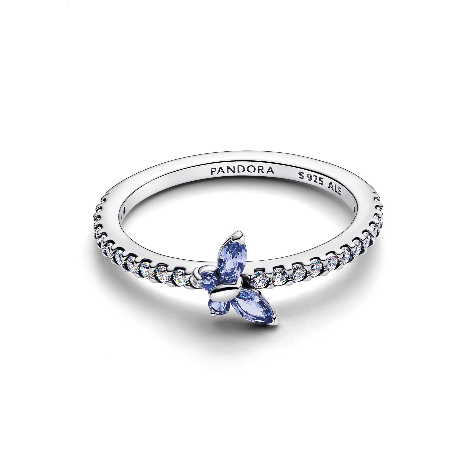 Pandora Glitzernder Schmetterling Ring - Sterling Silber - Steinmix Blau – Ansicht 2