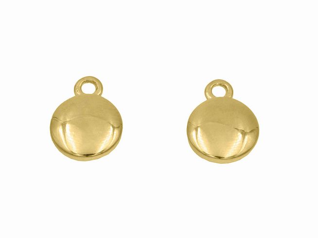 Einhänger für Creolen in rundem Design, aus Sterling Silber, vergoldet in poliertem Gelbgold, Hersteller Juwelier Harnisch, vielseitig einsetzbar für eleganten Schmuck.