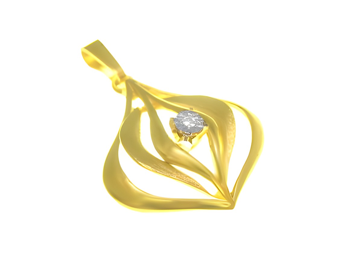Gold Anhänger aus Gold 585 mit einem Diamanten von 0,005 ct in Bicolor-Design, hergestellt von Juwelier Harnisch, ideal als elegantes Schmuckstück.