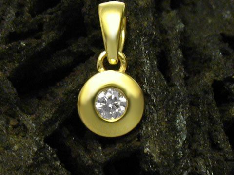Traumhaftes MODERN 585 Gold Anhänger mit einem funkelnden Diamanten, hergestellt von Juwelier Harnisch, ideal für edlen Schmuck und besondere Anlässe.