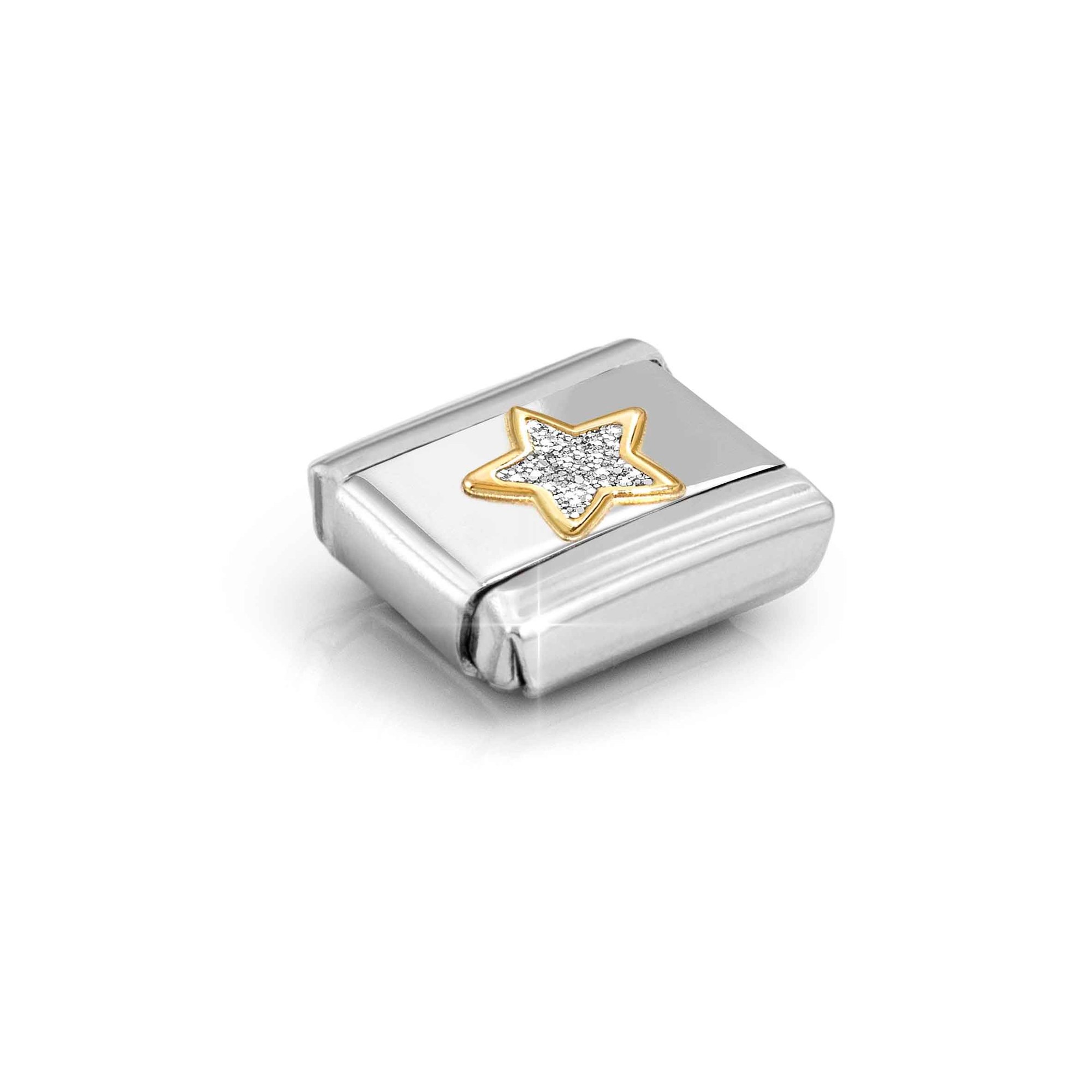 Nomination Composable Classic Charm Stern silber - Edelstahl, Gold 750 Gelbgold, Zirkonia – Ansicht 4