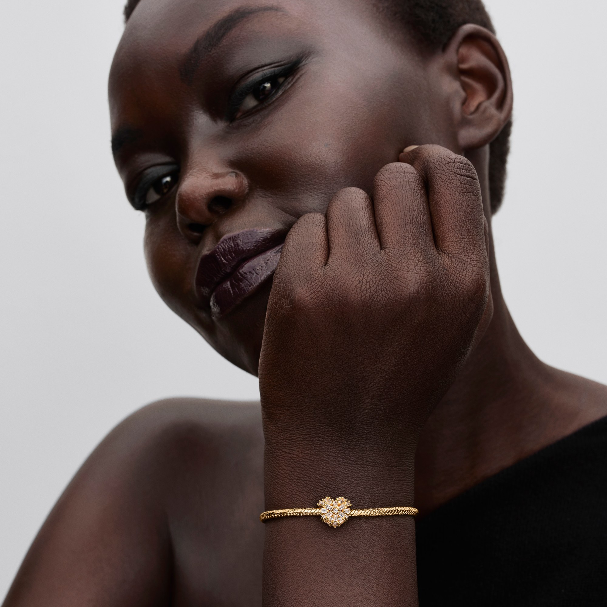 Pandora Funkelndes Herz Charm - Gelbgold Vergoldung - Zirkonia – Ansicht 4