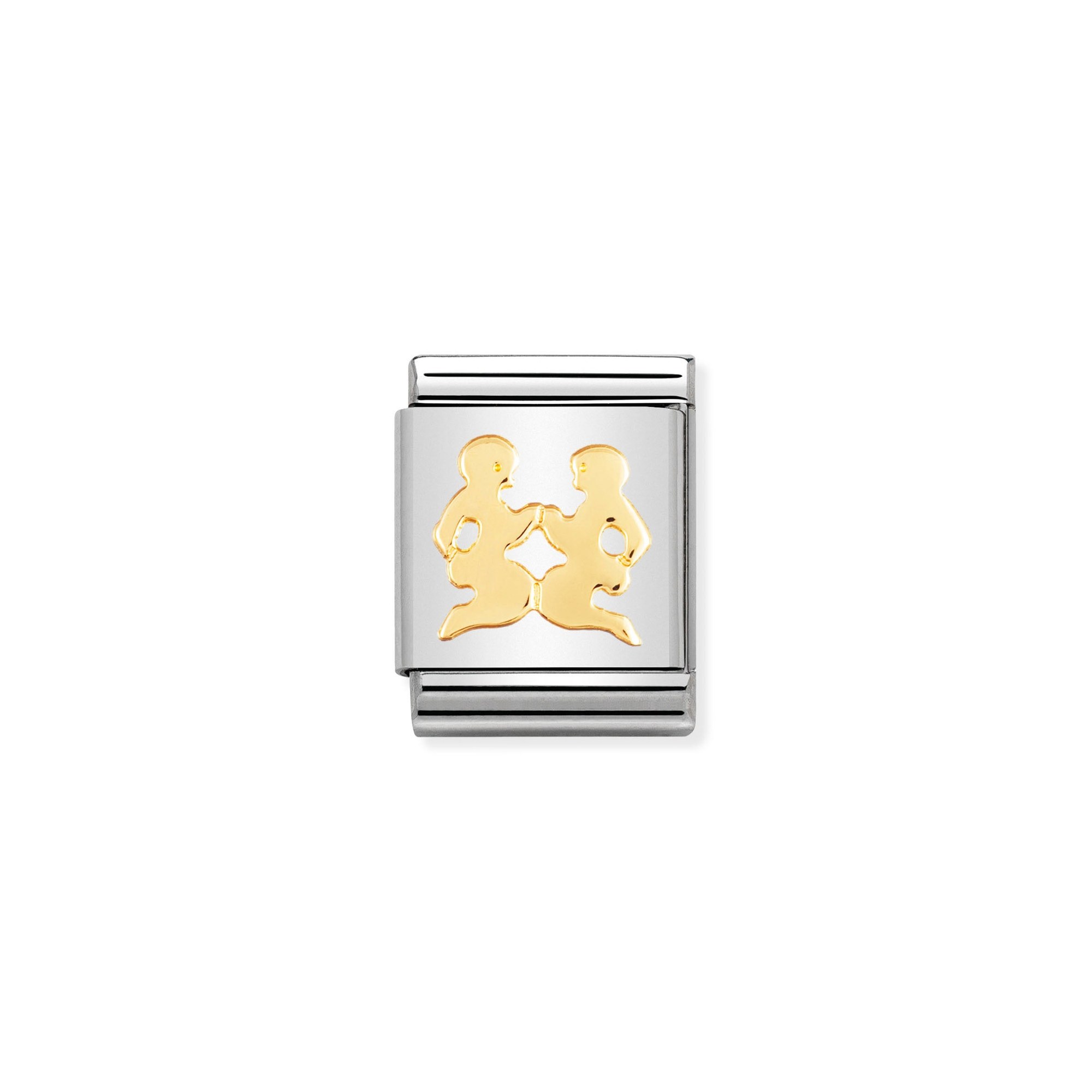Nomination Composable Big Charm Sternzeichen Zwilling - Edelstahl, Gold 750 Gelbgold