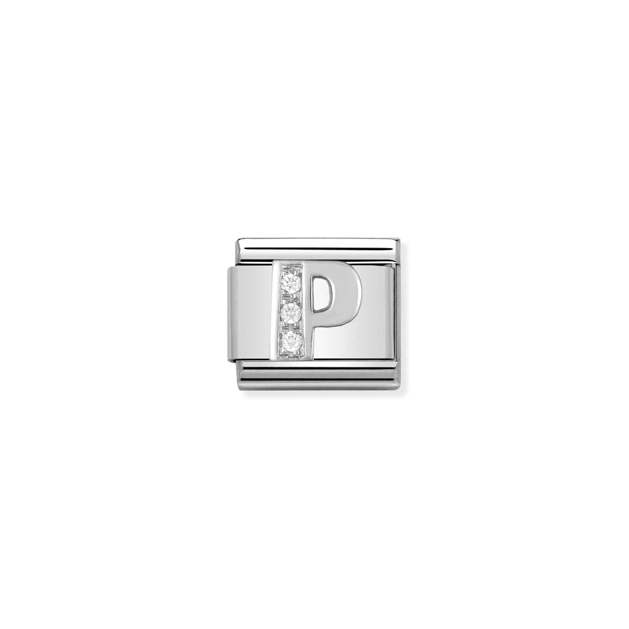 Nomination Composable Classic Charm Buchstabe P - Edelstahl, Sterling Silber, Zirkonia