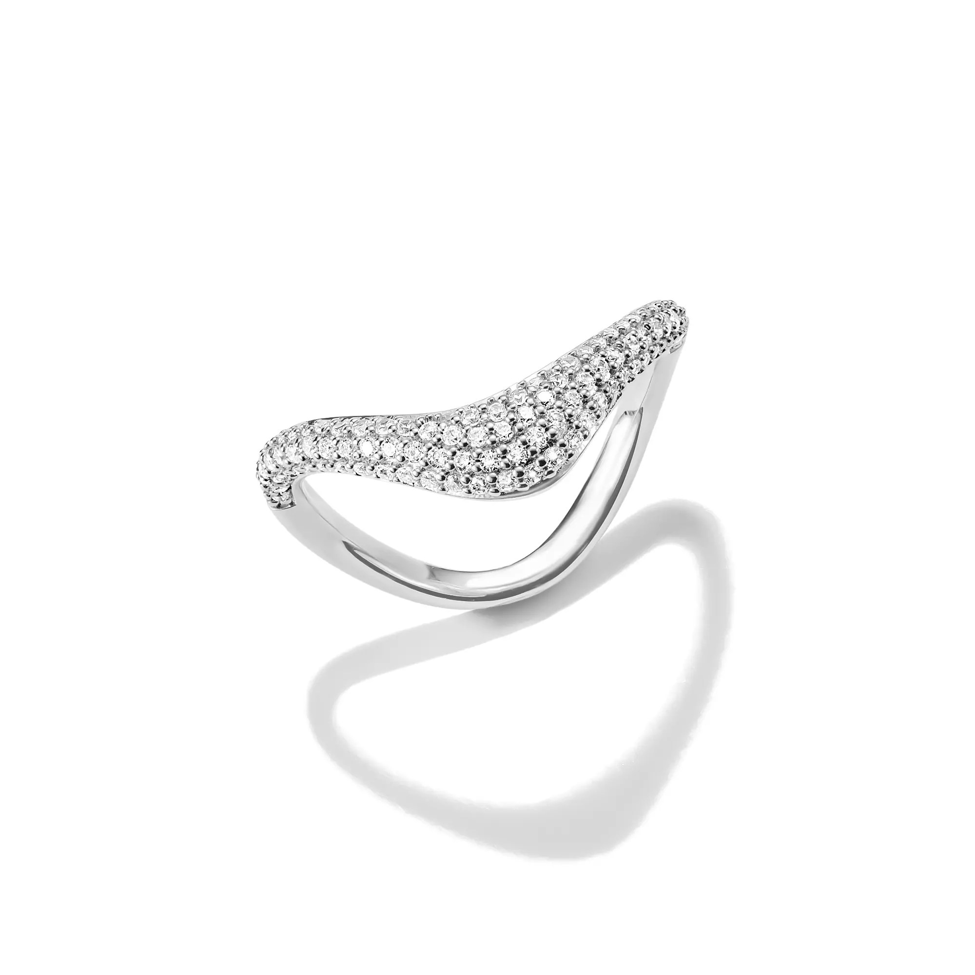 Thomas Sabo Ring in Wellenform mit weißem Zirkonia – Silber