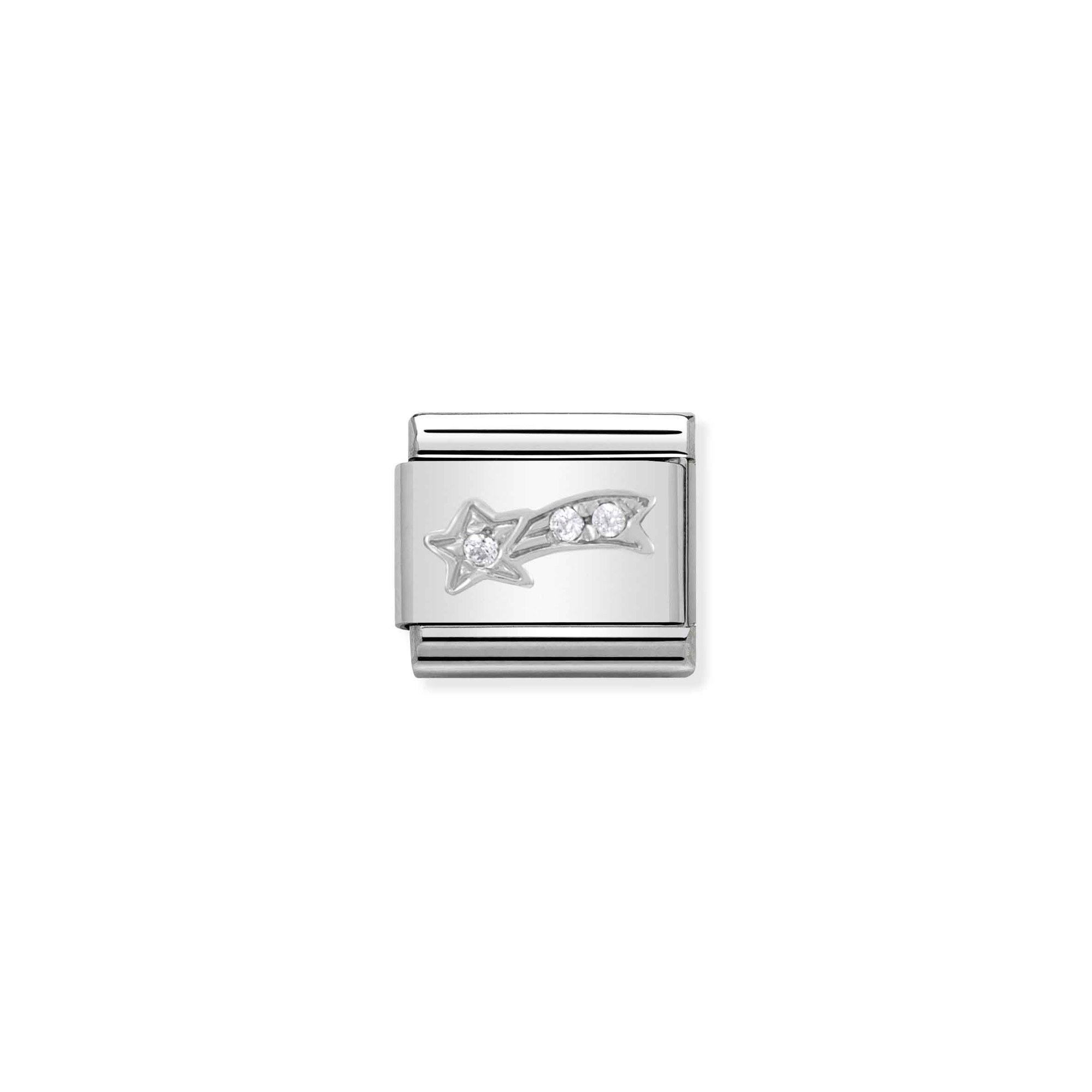 Nomination Composable Classic Charm Sternschnuppe - Edelstahl, Sterling Silber, Zirkonia