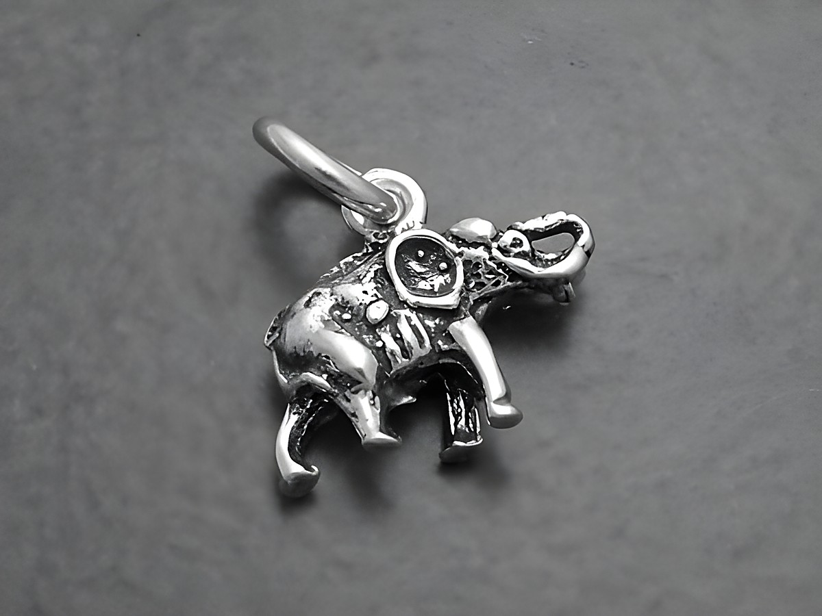 Kleiner Elefant -925 Sterling Silber Anhänger- von Juwelier Harnisch, fein detailliert und ansprechend gestaltet, ideal für Tierliebhaber und Schmuckliebhaber.
