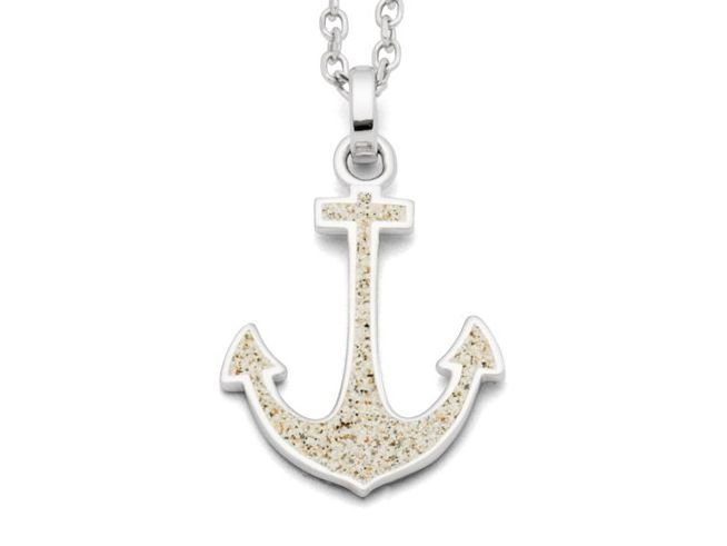 DUR Anhänger Hoffnung P3060 aus Sterling Silber in Form eines Ankers mit glitzernder Oberfläche und einer feinen Kette. Ideal als Schmuckstück für jedes Outfit.