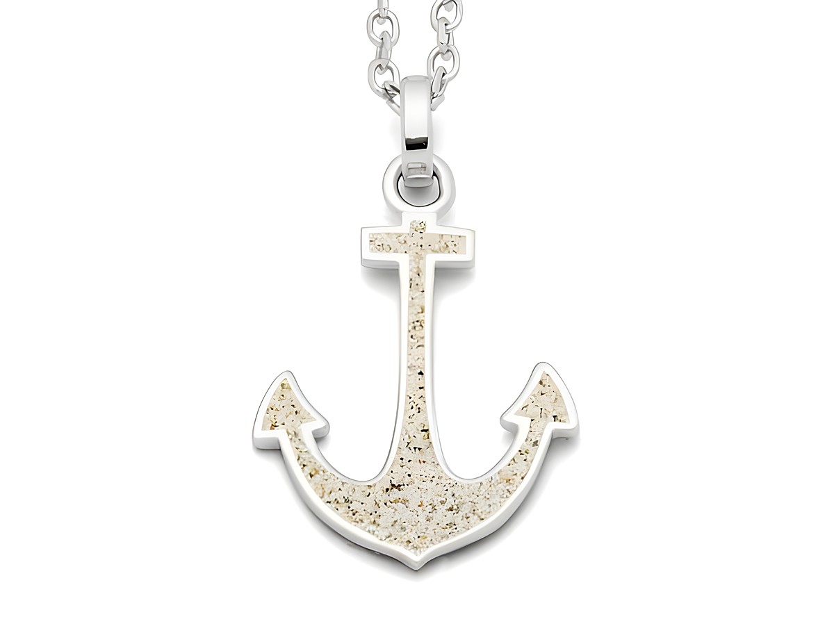 DUR Anhänger Hoffnung P3060 aus Sterling Silber in Form eines Ankers mit glitzernder Oberfläche und einer feinen Kette. Ideal als Schmuckstück für jedes Outfit.