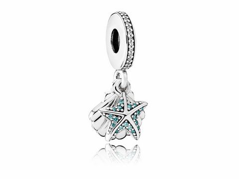 PANDORA - 792076CZF Tropischer Seestern & Muschel - Silber Charm