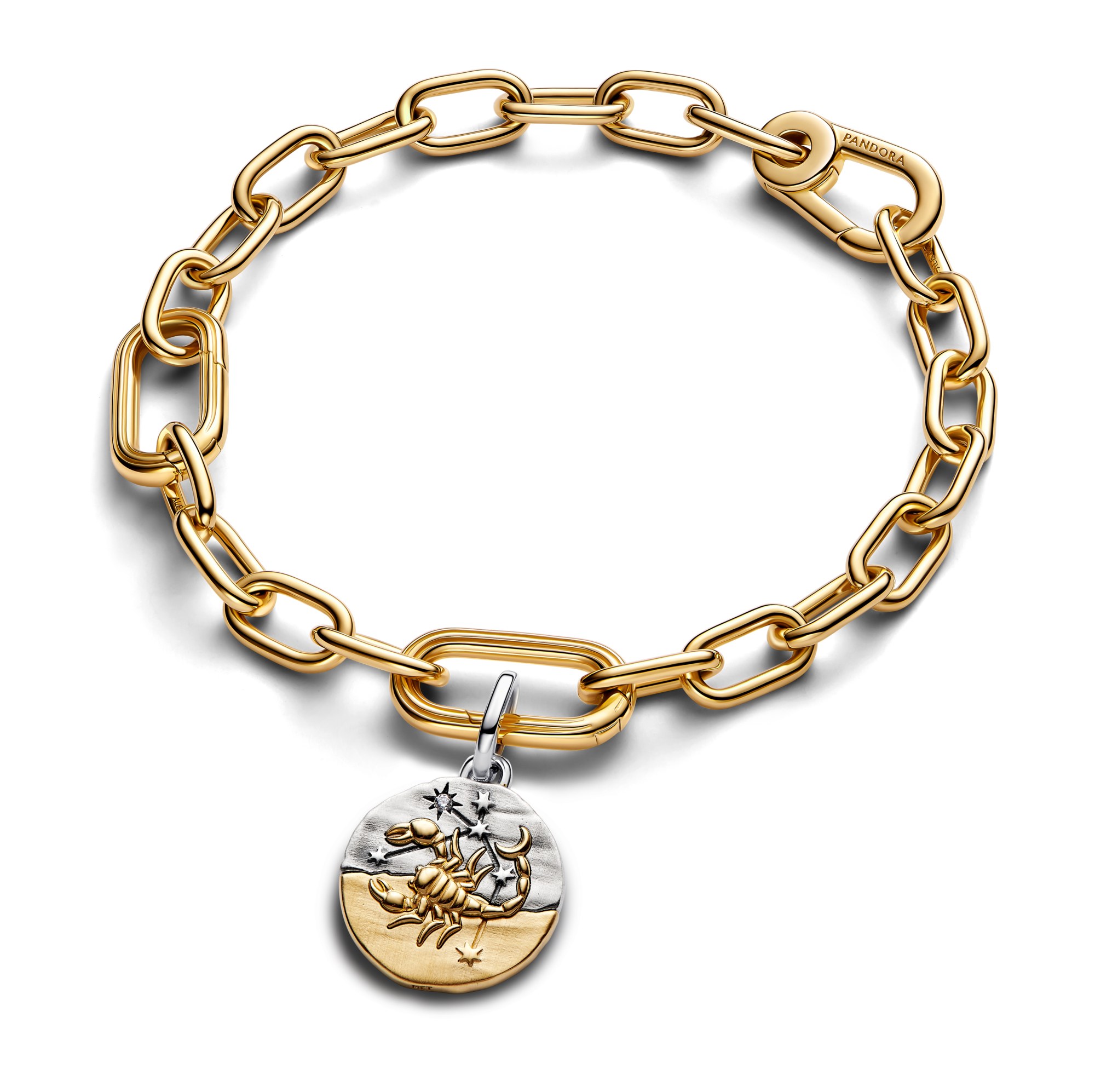 Pandora ME - Sternzeichen Skorpion - Charm - Sterling Silber & Gelbgold Vergoldung - 16 mm – Ansicht 2