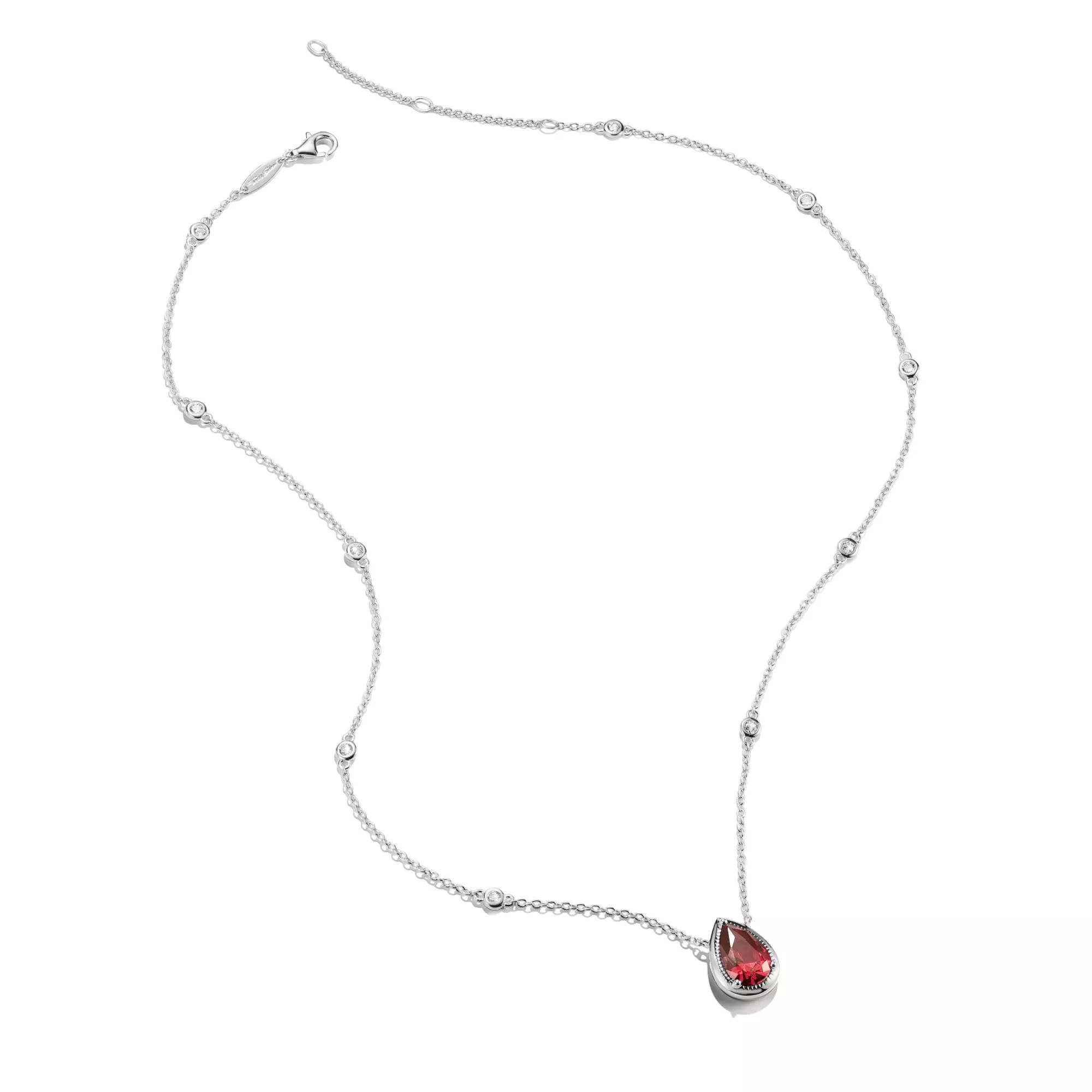 Thomas Sabo ELYNDRA Kette 45 - 50 cm - Sterling Silber & Zirkonia - Rot – Ansicht 2