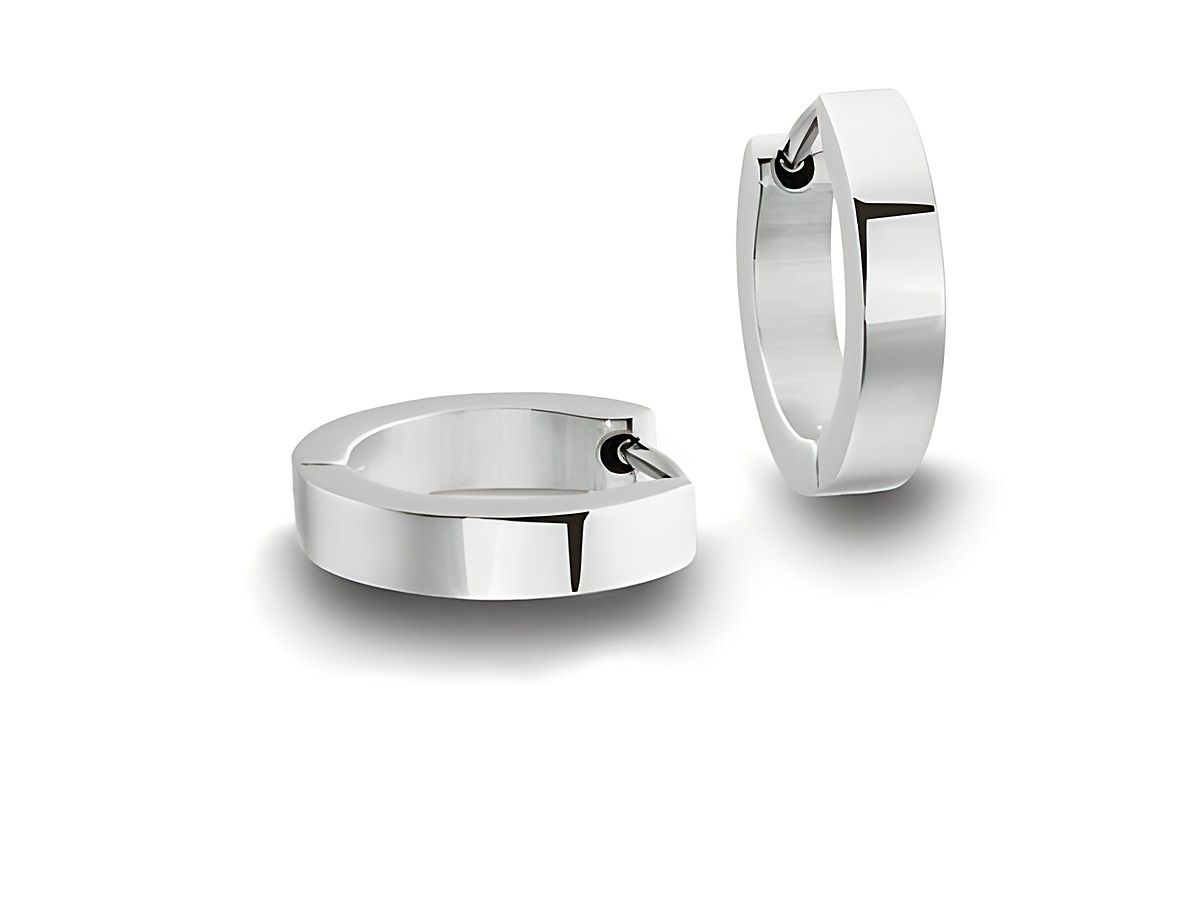 Edelstahl Creolen poliert 1,5 cm silberfarben 3,1 mm breit vom Hersteller Juwelier Harnisch, stylisches und zeitloses Schmuckstück für jeden Anlass.