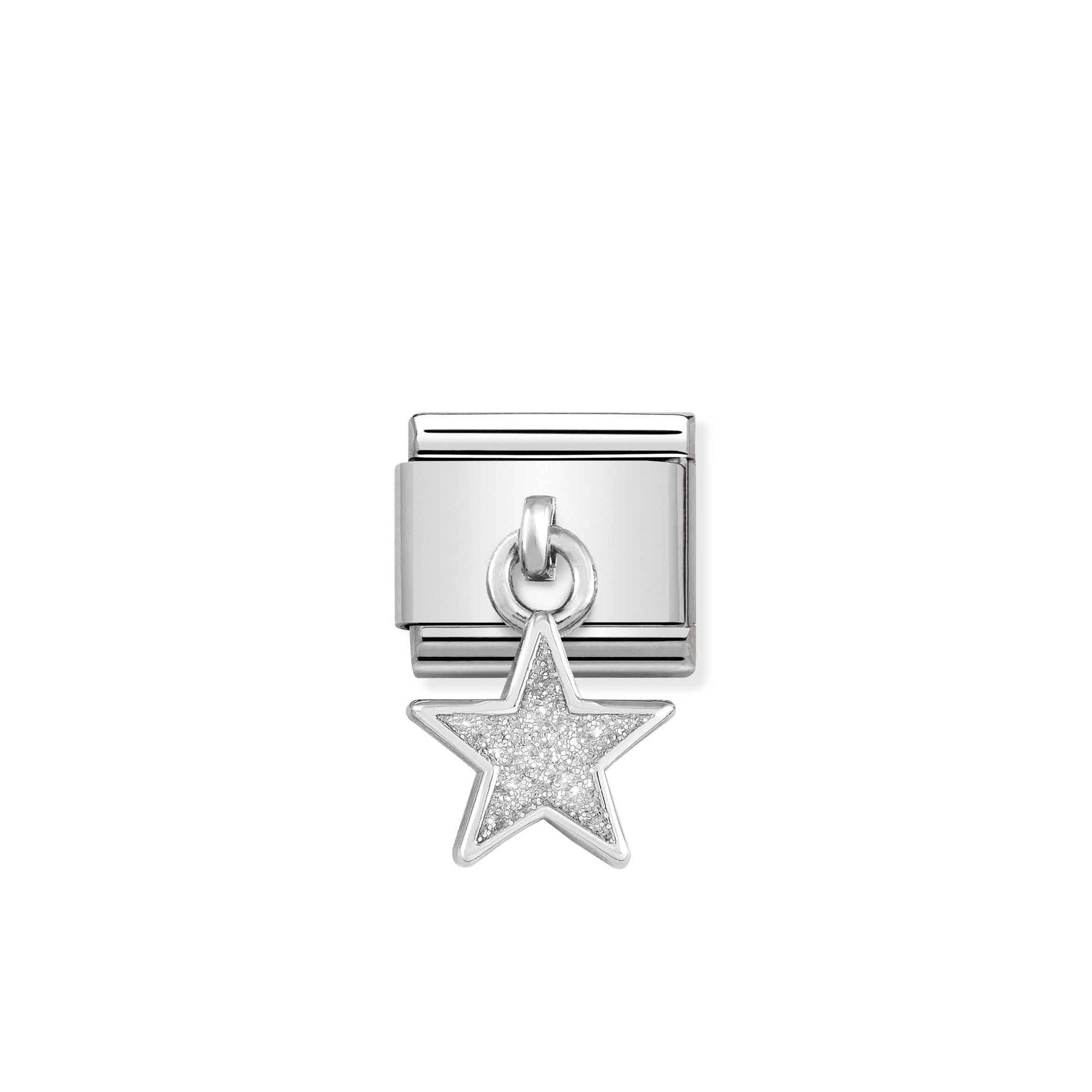 Nomination Composable Classic Charm Glitzer-Stern SilverShine - Edelstahl, Sterling Silber
