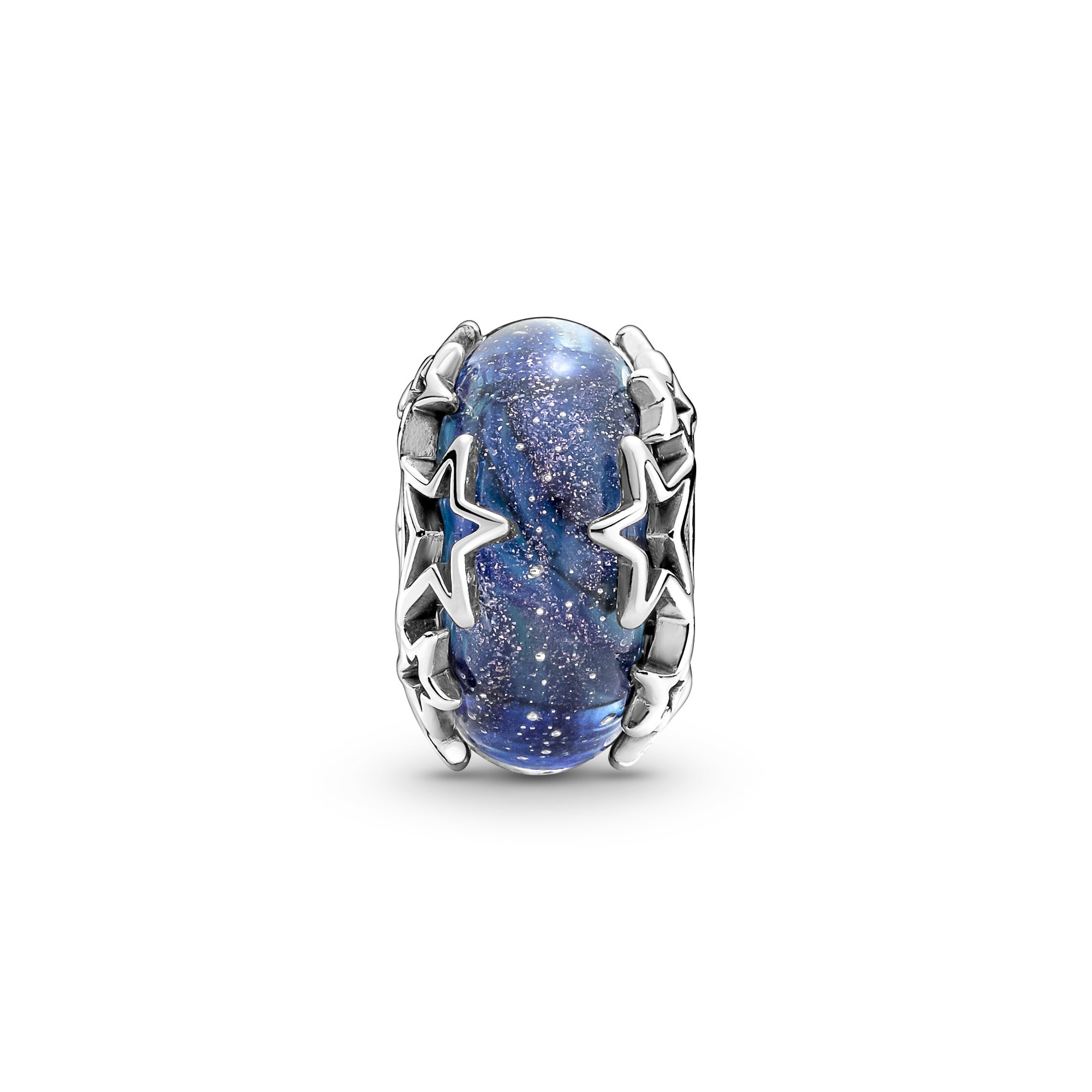 Pandora Charm - Galaxie Blau & Stern Murano Anhänger - Sterling Silber - Kristall - Blau Ansicht 2 – Ansicht 2