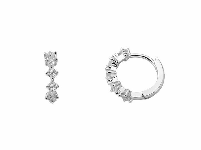 Xenox Sterling Silber Ohrringe XS2039 in Krappes Silber, ein elegantes Paar mit funkelnden Verzierungen, perfekt für jeden Anlass, stilvoll und zeitlos im Design.