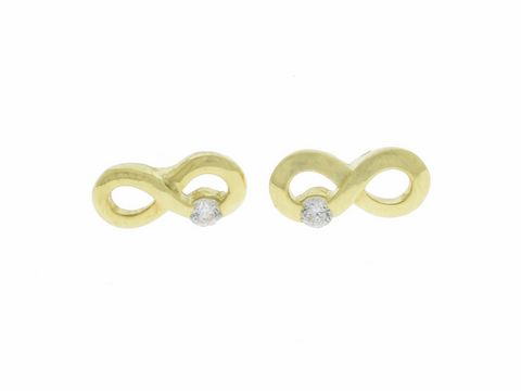 Ohrringe Stecker - Unendlich Zeichen - Silber vergoldet - fein, Hersteller: Juwelier Harnisch, mit Zirkonia. Elegant und zeitlos, perfect für jeden Anlass.