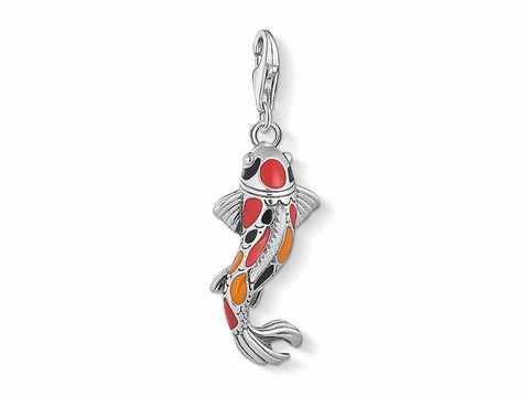 41611686-0 Charm-Anhänger von Thomas Sabo im Design eines farbenfrohen Koi-Fisches, aus hochwertigem Silber gefertigt, ideal für die Charm Club Kollektion, tierisches Motiv, detailreiche Ausarbeitung.