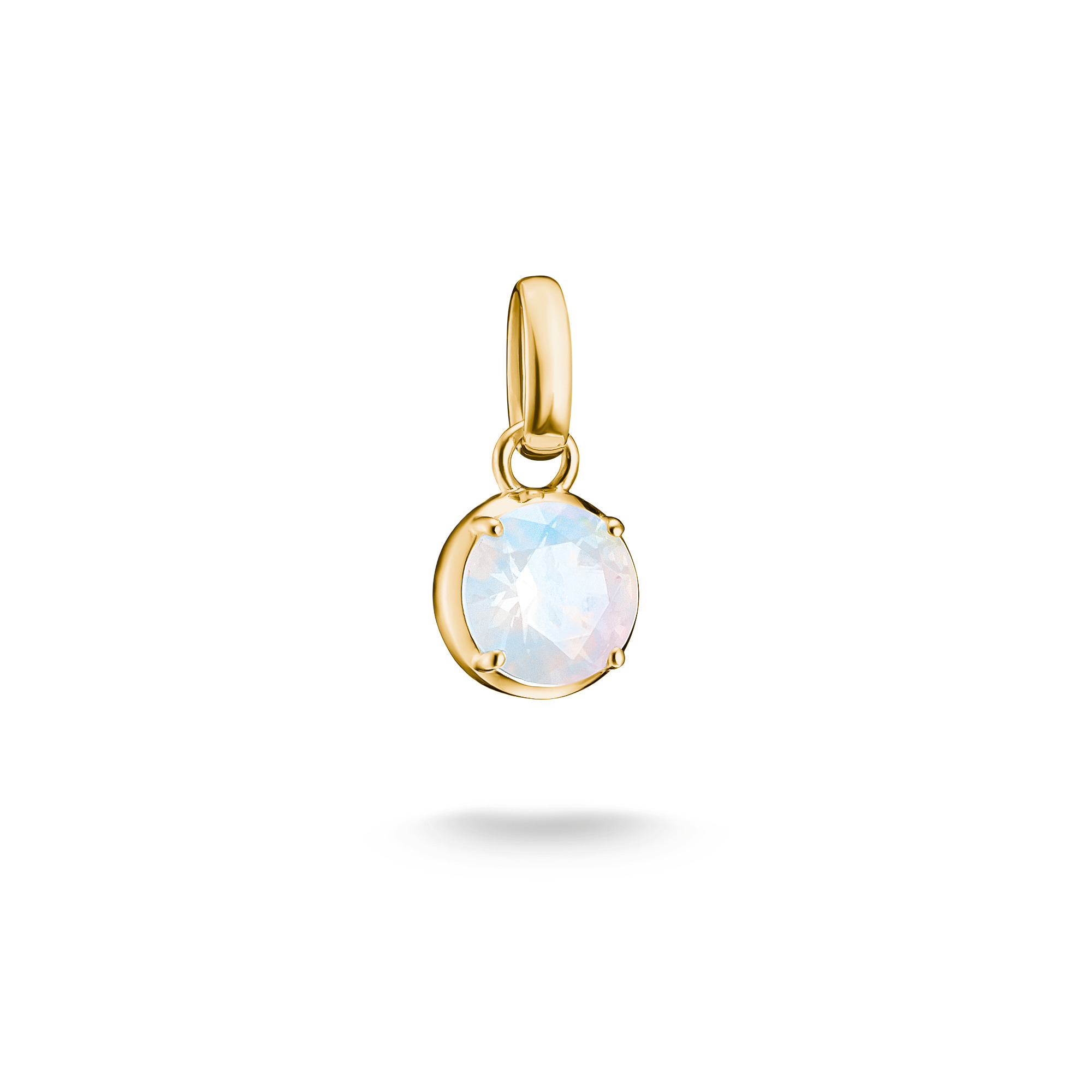 Charm von Thomas Sabo in 18k Gelbgold Vergoldung mit einem Nanokristall in Form eines runden Geburtssteins für den Monat Juni, elegant und vielseitig einsetzbar.