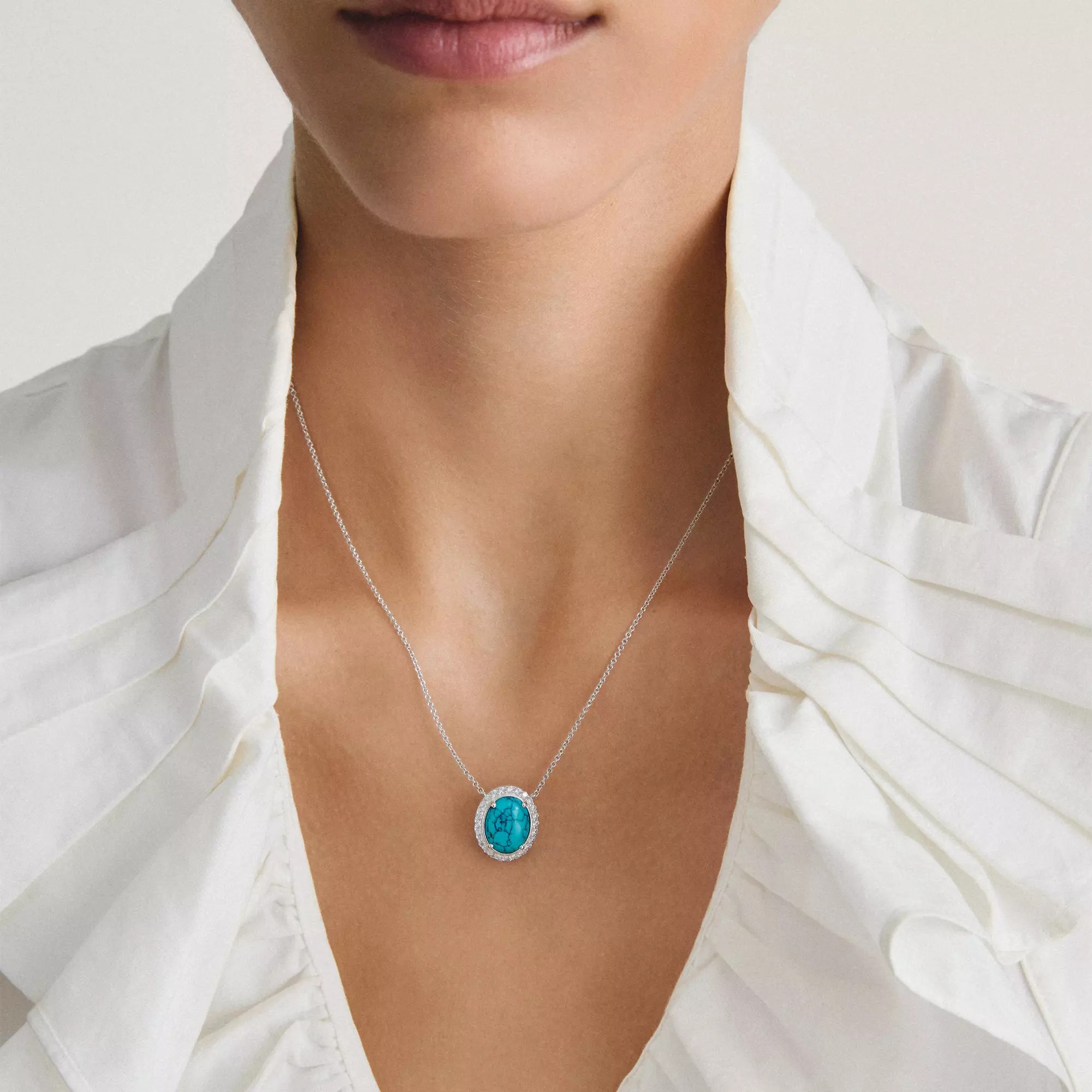Thomas Sabo ELYNDRA - Halskette - 50 cm - Sterling Silber recy. & imit. Türkis & Zirkonia - türkis – Ansicht 3