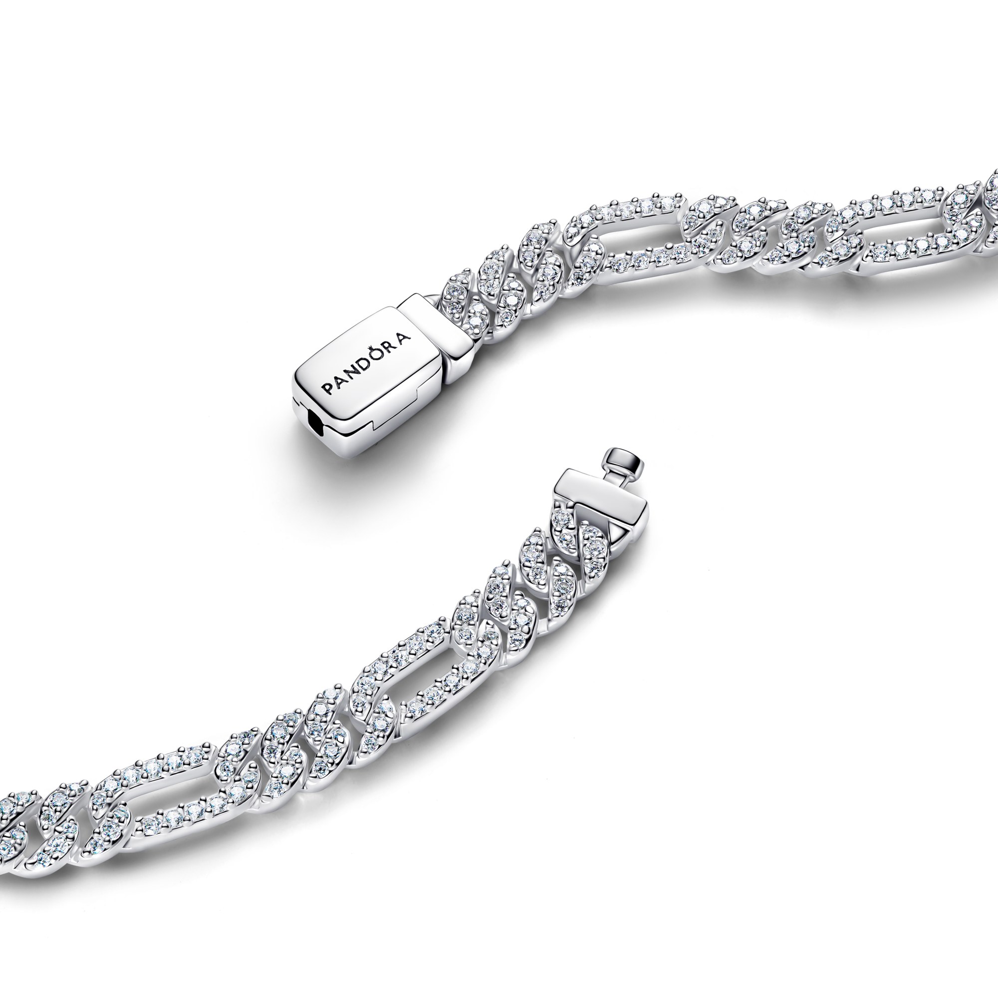 Pandora Ovales Cuban-Panzerarmband - Sterling Silber - Zirkonia – Ansicht 2