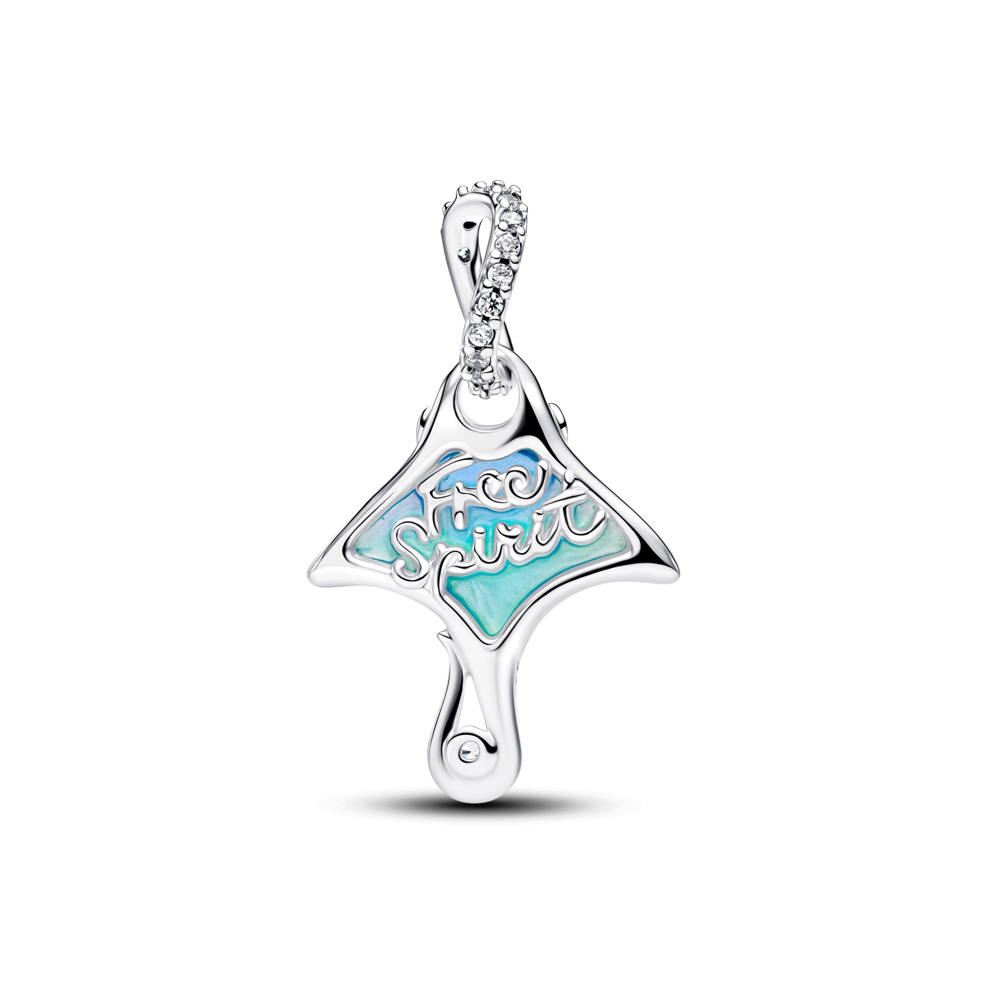 Pandora Mantarochen Charm-Anhänger - Silber - Steinmix Murano Glas Blau – Ansicht 2