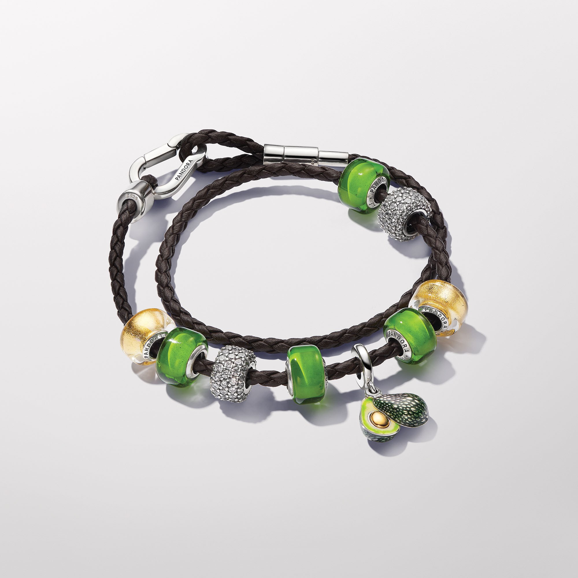 Pandora Avocado Charm - Sterling Silber & Gelbgold vergoldet - Emaille – Ansicht 4