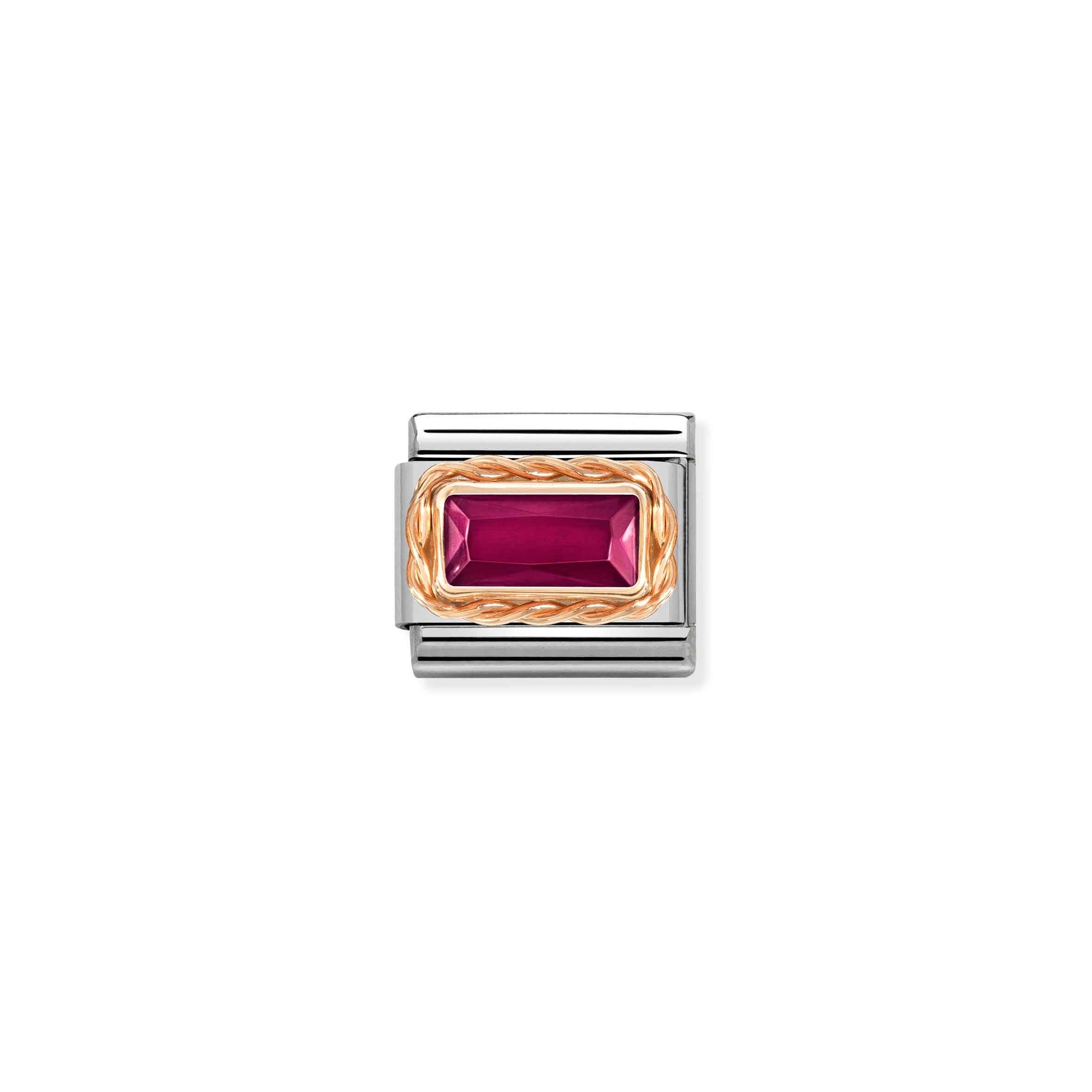 Nomination Composable Classic Charm Zirkonia rot - Edelstahl, Roségold